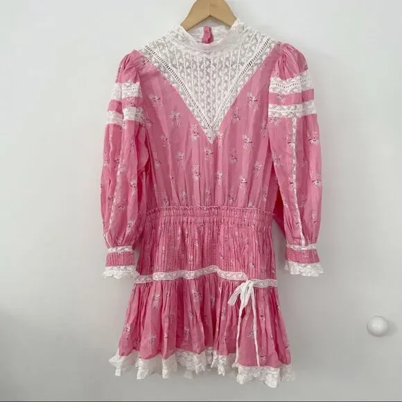 LOVESHACKFANCY Viola Dress in Pink - Picture 5 of 12